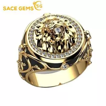 SACE GEMS Роскошный медный сплав Циркон Свадебное обручальное мужское кольцо Ювелирный подарок 6 золотой