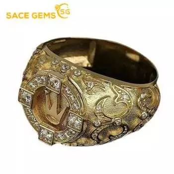 SACE GEMS Роскошный медный сплав Циркон Свадебное обручальное мужское кольцо Ювелирный подарок 6 золотой