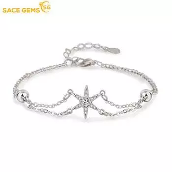 SACE GEMS шестиугольная звезда циркон браслет женские ювелирные изделия свадебный подарок для вечеринки белый
