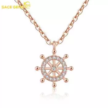 SACE GEMS The Rudder, медный сплав, циркон, женское ожерелье с подвеской, модный подарок белого золота