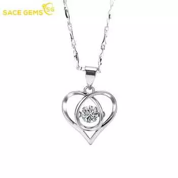 SACE GEMS в форме сердца из медного сплава с цирконом для женщин кулон ожерелье модный подарок белый