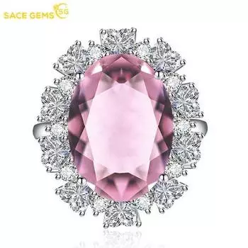 SACE GEMS винтажное роскошное кольцо с цирконом 13*18 мм для женщин, ювелирные изделия в придворном стиле, свадебное обещание, вечерние подарок Open красный