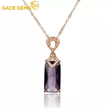 SACE GEMS женское ожерелье кулон медный сплав фиолетовый циркон модный рождественский подарок фиолетовый