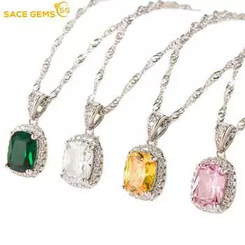 SACE GEMS женское ожерелье кулон медный сплав розовый зеленый цвет шампанского циркон модный подарок жёлтый