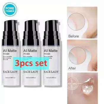 SACE LADY 1 шт./2 шт./3 шт. дорожный матирующий праймер для пор, невидимый, гладкий, с тонкими линиями, контроль жирности лица, макияж