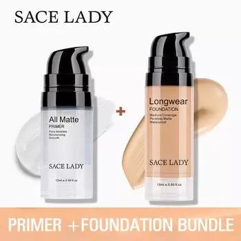 SACE LADY 2 шт. Матовая основа для пор и жидкая основа для стойкого макияжа
