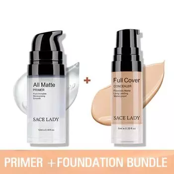 SACE LADY 2 шт. набор для макияжа лица матовая основа-праймер полное покрытие консилер жидкий корректор праймер для лица