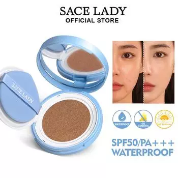 SACE LADY BB & CC Крем-кушон для тональной основы Сменный блок для контроля жирности Безупречное естественное покрытие Увлажняющее средство на воздушной подушке Пуховка для макияжа лица