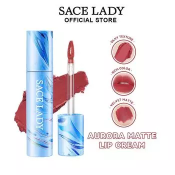 SACE LADY Матовая губная помада, пигментированная, не высыхающая, 2 в 1, грязь для губ и румяна для щек, бархатный оттенок для губ, крем для макияжа