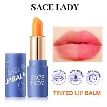SACE LADY Tinted Lip Водостойкий стойкий влажный бальзам для губ Высокопигментированный оттенок для губ Макияж Губная помада