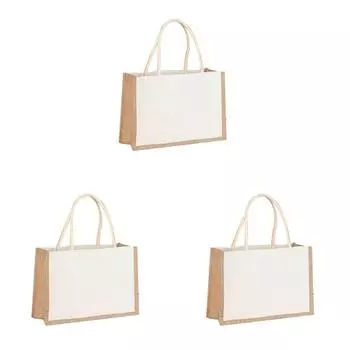 Sackleinen-Einkaufstasche Wiederverwendbare Lebensmittelaufbewahrung Organizer H