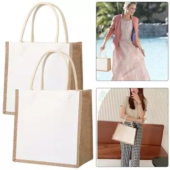 Sackleinen Jute Tragetasche Einkaufstasche Lebensmittelaufbewahrung Organizer Ha