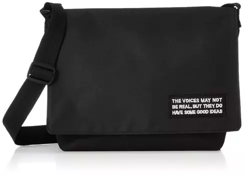 Sacoche Messenger bag with English letter bag [F-style] & 24-way patch, water-repellent 2-way чёрный