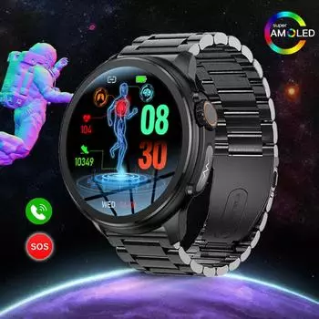 SACOSDING 1,43-дюймовый экран ET481 Смарт-часы ЭКГ + PPG AI Голосовой вызов Bluetooth Мужчины Женщины Наручные часы Спортивные фитнес-умные часы для мужчин