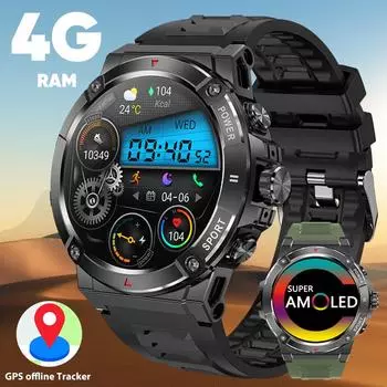 SACOSDING 1,43-дюймовый Amoled экран умные часы 4G память офлайн карта BT звонки IP68 водонепроницаемый спортивный режим GPS умные часы для мужчин