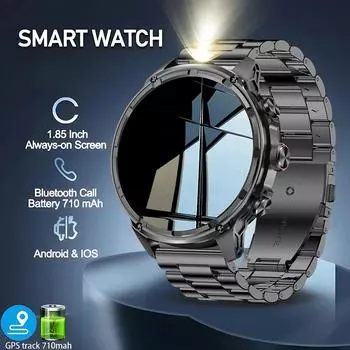 SACOSDING 1,85-дюймовые ультра HD умные часы с фонариком Bluetooth Call 710 мАч большой аккумулятор спортивный фитнес-трекер умные часы для Huawei Xiaomi