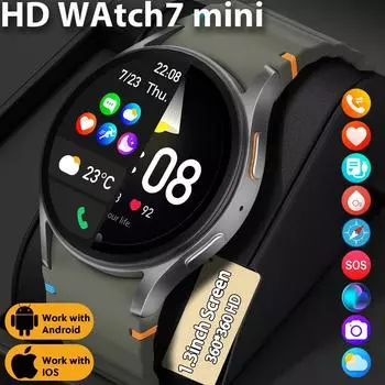 SACOSDING 2025 Новые HD Watch 7 mini NFC Смарт-часы для мужчин Экран Always On Display Спорт Bluetooth Talk AMOLED Смарт-часы для женщин