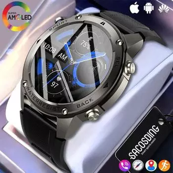 SACOSDING Amoled 1,43-дюймовый экран Смарт-часы Real GPS IP68 Водонепроницаемый Фитнес-трекинг Компас Мужчины Женщины Спортивные Смарт-часы 2024 новые