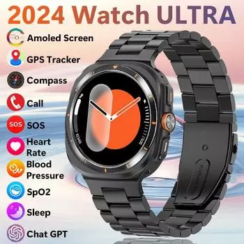 SACOSDING Bluetooth Call Watch Ultra New GPS Track Smart Watch Men Women Amoled Always Display Температура Тела Часы Чат GPT Smart Watch