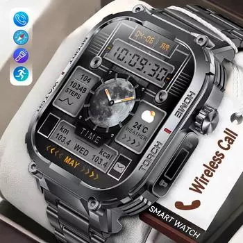 SACOSDING Compass Smart Watch Men 3ATM Waterproof 2.02 With Compass LED Flashlight Outdoor Sports Fitness Tracking Heart RateSmartwatch