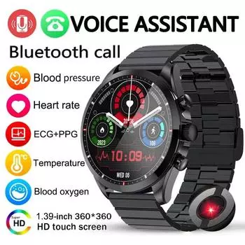 SACOSDING ECG Smartwatch Температура тела Smart Watch Мужские AI Voice Assistant Bluetooth Call Спортивные кровяное давление Smartwatch для Android