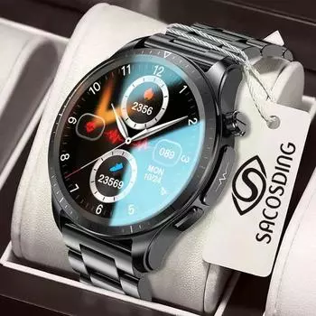 SACOSDING Кислород в крови ЭКГ + PPG Смарт-часы Мужские часы для измерения температуры тела Артериальное давление Часы для здоровья IP68 Водонепроницаемые часы Мужские умные часы