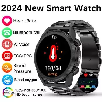 SACOSDING кровяное давление умные часы мужские ЭКГ + ППГ + ВСР Bluetooth вызов кислорода в крови монитор артериального давления женские спортивные умные часы чёрный