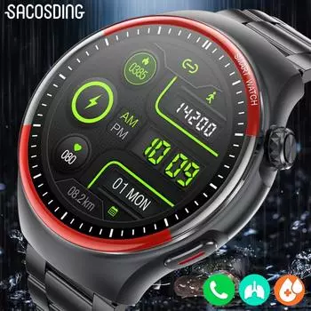 SACOSDING Мужские умные часы 360*360 HD экран Bluetooth вызов спортивные водонепроницаемые часы Smart NFC здоровый пульс кровяное давление умные часы 2024 красный