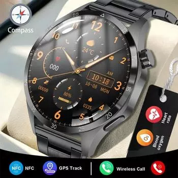 SACOSDING NFC+GPS умные часы мужские спортивные Bluetooth звонок трекер сердечного ритма водонепроницаемый модный браслет для Android IOS умные часы новые