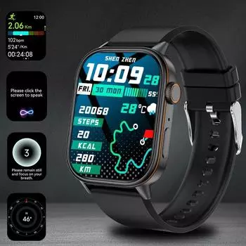 SACOSDING Новые 2,01-дюймовые ультра HD умные часы GPS трек Bluetooth вызов 420 мАч аккумулятор компас спортивные фитнес умные часы для Android IOS
