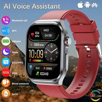 SACOSDING Новые Amoled Смарт-часы для мужчин ЭКГ + PPG + HRV Часы Мониторинг артериального давления Bluetooth Вызов Женский спортивный фитнес-трекер Смарт-часы для женщин