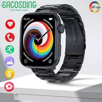 SACOSDING Новые умные часы Bluetooth Calling 1.85 Retina сенсорный экран Здоровье Фитнес-трекер NFC Водонепроницаемый Мульти спортивный режим