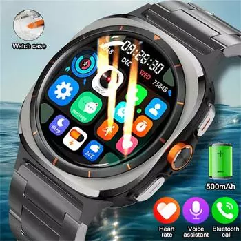 SACOSDING Новые умные часы Watch 7 Ultra 500 мАч голосовой помощник часы для мужчин и женщин AMOLED Bluetooth вызов пульсометр спортивные умные часы