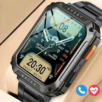 SACOSDING Новые военные Bluetooth-смарт-часы для мужчин 2,01-дюймовый спортивный фитнес-браслет водонепроницаемые голосовые помощники умные часы для мужчин Bluetooth Call watch