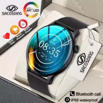 Sacosding Smartwatch Women 466*466 Amoled 1.43 Hd экран всегда отображает время Bluetooth вызов Ip68 водонепроницаемые спортивные умные часы