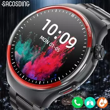 SACOSDING умные часы для мужчин 360*360 HD экран Bluetooth вызов спортивные водонепроницаемые часы умные NFC здоровый пульс кровяное давление умные часы красный