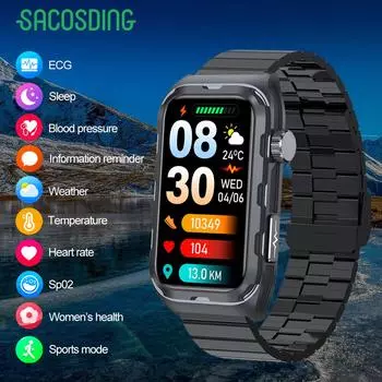 SACOSDING умные часы мужские фитнес-браслет смарт-браслет ЭКГ PPG SpO2 женские умные часы температура тела артериальное давление умные часы