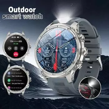 SACOSDING Военный класс 710mAh Большая батарея Смарт-часы для мужчин 1,85 дюйма Спортивные режимы фонарик Bluetooth Звонки Мониторинг здоровья Смарт-часы