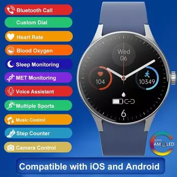 SACOSDING женские умные часы с Bluetooth-вызовом и мониторингом сердечного ритма, умные часы IP68, водонепроницаемые мужские умные часы