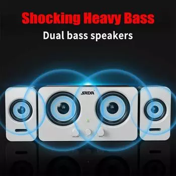 SACOSDINNG Аудио Компьютер Настольный Домашний Мультимедийный Динамик Ноутбука Мобильный Телефон Проводной Настольный Маленький Сабвуфер Беспроводной Сабвуфер Динамики