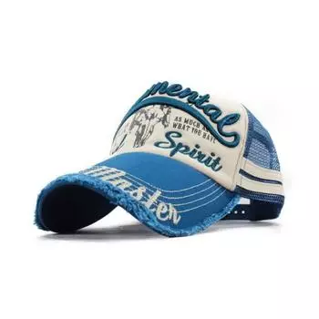 Sacramental Vintage Mesh Cap for Men and American Biker Day Gift Women, Casual, Style, Spring/Summer, Popular, Trendy, Stylish, Cool, Father s (Blue) синий