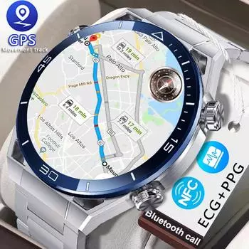 SACSDING NFC ЭКГ + PPG Bluetooth Вызов Смарт-часы GPS трекер Браслет движения Фитнес для часов Huawei Ultimate Смарт-часы для мужчин