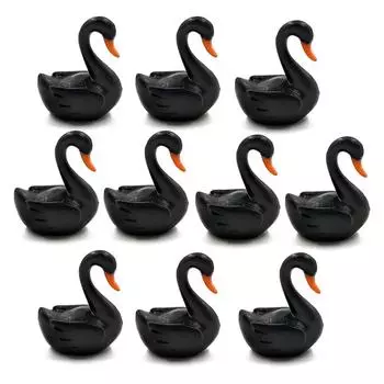 Сад Бонсай Черный Белый Лебедь Миниатюрные Животные Статуя Влюбленные Птицы Украшения Любовь Утки Фигурка