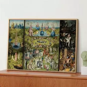 Сад земных наслаждений, картины на холсте, ретро-принт, настенная художественная картина для гостиной и домашнего офиса, безрамный декор 21x30cm No Framed