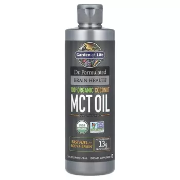 Сад Жизни, Доктор. Mercola Brain Health Products, 100% органическое кокосовое масло MCT, без ароматизаторов, 13 г, 16 жидких унций (473 мл)