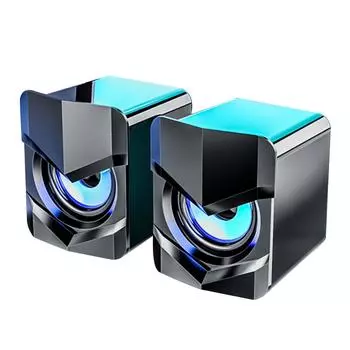 SADA D-158 Мини-динамик для настольного компьютера Super Bass Сабвуфер 3,5 мм Проводной музыкальный плеер Саундбокс USB чёрный