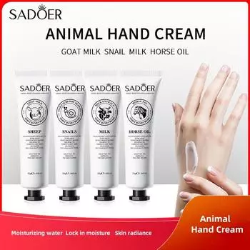 SADOER Animal Hand Cream Moisturizing, Moisturizing, Tender and Glossy Hand Cream Goat milk