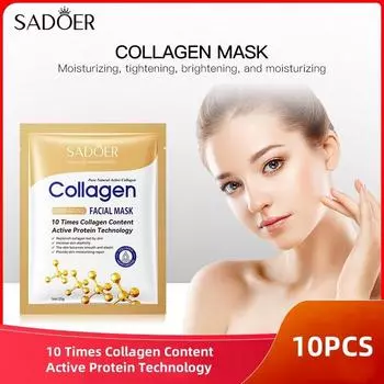 SADOER Bone Collagen Anti Wrinkle Facial Mask Осветляет и увлажняет FacialMask Collagen Mask-10PCS