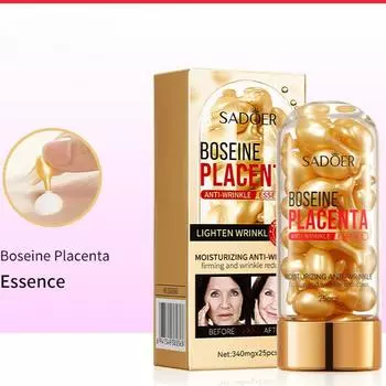 SADOER Bossin Sheep Placenta Anti-Wrinkle Repair Холодная мягкая гелевая эссенция 340Mgx25 capsules