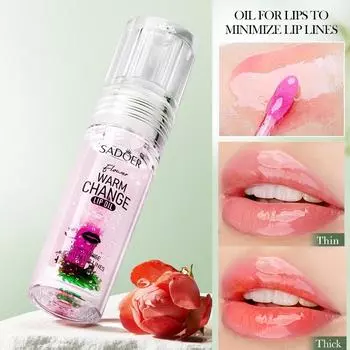 Sadoer Цветочная теплая серия масел для губ Magic Color Changing Moisturizing Lip Glow Oil 2024 Новинка Теплое изменение увлажняющий блеск для губ avocado